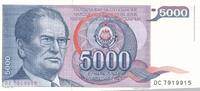 Jugoslawien 5000 Dinara Banknote -