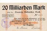 Deutsches Reich Deutschland Mecklenburg-Vorpommern 20 Milliarden Mark Großgeldschein, Wolgast -