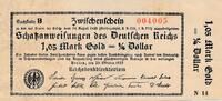 1,05 Mark Gold = 1/4 Dollar 23.10.1923 Deutsches Reich Deutschland, Weimarer Republik Zwischenschein - Schatzanweisung 