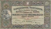 5 Francs Franchi 1949 Schweiz Banknote III