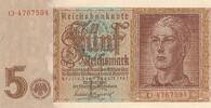 3. Reich, Deutschland 5 Reichsmark BAnknote, KN 7stellig, Serie: O, Udr. Bst. P, Hitlerjunge -