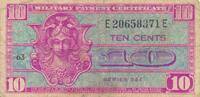 10 Cents  USA, MILITÄR ZAHLUNGSZERTIFIKAT Banknote IV