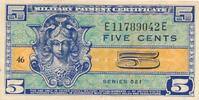 5 Cents 1954-58 USA, Militärgeld Banknote III