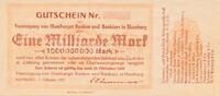 Kaiserreich Deutsches Reich Deutschland Hamburg 1 Million Mark Druckmuster Notgeldschein Vereinigung von Hamburger Banken und Bankiers -