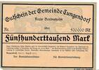 Deutsches Reich Deutschland Schleswig-Holstein 500 tausend Mark Notgeldschein Gemeinde Tungendorf Kreis Bordesholm -