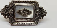Antike Silber Brosche Silberbrosche 925er Silber Perlmutt Rose -