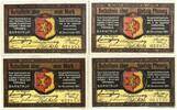 Deutschland, Deutsches Reich 2 x 1 Mark, 2 x 50 Pfennig 4 x Notgeldschein, Stadt Barntrup in Lippe -