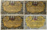 Deutschland, Deutsches Reich 4 x 50 Pfennig 4 x Notgeldschein, Stadt Bonn -