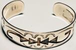 Silberschmuck 925er Silber Sterling Silberarmband mit Musterprägung -