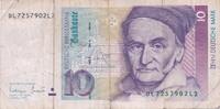 Deutschland 10 MArk BRD Gauß -