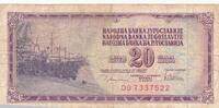 Jugoslawien 20 Dinara 1978 Banknote III- 1.74 US$  +  69.44 US$ shipping