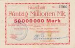 Deutsches Reich Deutschland Bayern 50 Millionen Mark 20.09.1923 Notgelds... 57.86 US$  +  69.44 US$ shipping