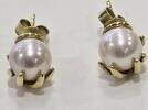 Goldschmuck Perlenschmuck Akoya Perlen Ohrstecker 14K, 585er Gold Ohrringe Perlenaohrringe -