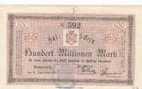 Deutsches Reich Deutschland Bayern 100 Millionen Mark Notgeld der Stadt Amorbach gestempelt -