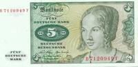 BRD 5 Mark Bundesbanknote KN 7stellig, rot.Serie: B -