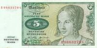 BRD 5 Mark Bundesbanknote KN 7stellig, rot.Serie: B -