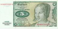 BRD 5 Mark Bundesbanknote KN 7stellig, rot.Serie: B -