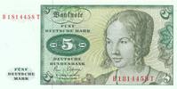 BRD 5 Mark Bundesbanknote KN 7stellig, rot.Serie: B -