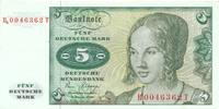 BRD 5 Mark Bundesbanknote KN 7stellig, rot.Serie: B -