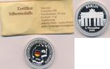 Deutschland Medaille Moderne Medaille Feinsilber 999 Wiedervereiningung Deutschland Berlin 9.11.1989 -
