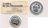 Deutschland Medaille Feinsilber 999 Wiedervereiningung Deutschlandtaler Einig Vaterland -