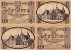 Sommerfeld 2 x 10 Pfennig Zwei Notgeldscheine Brandenburg -