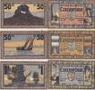 Eckernförde 2x 50 pfennig u 1 Mark Drei Notgeldscheine aus Eckenförde -