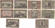Glogau 10 25 50 75 Pfennig, 1 Mark 5 x Notgeldschein Notgeld Schlesien -