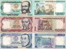 Peru 1000 5000 10000 Soles Geldschein Banknote 3 Stück Lot -