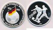 Deutschland Medaille Feinsilber Italia 90 WM 14. Fussball Weltmeisterschaft Deutschland Italien emaliert -