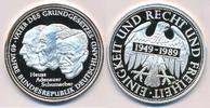Deutschland Medaille Feinsilber 40Jahre BRD Heus Adenauer Schumacher Väter des Grundgesetzes -
