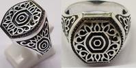 Herrenring 925er Silber Ring Silberring Gr. 64 : 20,5 mm -