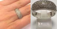 Silberring 925er Sterling Silber mit weißen Steinen -