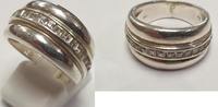 Silberring 925er Sterling Silber mit weißen Steinen -