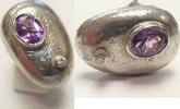 Silberring mit Amethyst und klarem Farbstein -