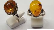 Polen 925er Siber Bersteinring Bernstein Amber Butterscotch Ring 老琥珀 كهرمان -
