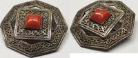 Antike Silber Brosche 835er Silber Silberbrosche koralle Korallenschmuck -