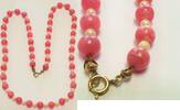 Kette mit Rhodochrosit und Perlen Länge ca. 60 cm Gewicht ca. 49,9 g -