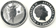 Australien 1 Dollar Kookaburra Fabulous 15 in Hartplastikkapsel -