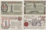 Deutschland Deutsches Reich 25 50 Pfennig Notgeldschein Notgeld BRAMSTEDT BAD Schleswig-Holstein 2 Scheine -