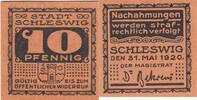 Deutschland Deutsches Reich 10 Pfennig Notgeld Notgeldschein Stadt Schleswig Schleswig-Holstein -