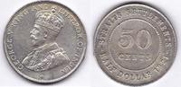 Straits Settlements 50 Cents Georg V. 1910-1936 vz+ -