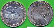 Deutschland, BRD DDR Medaille Silbermedaille 1000er Silber Das Deutsche Gespräch zu Erfurt , Feinsilber -