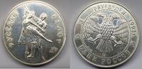 3 Rubeln 1993 Russland Silber Münze Russisches Ballett vorzüglich