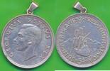 Südafrika 5 Shilling Silberanhänger Georg VI, Capetown , Anhänger Münzanhänger -