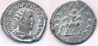 Römische Kaiserzeit Antoninian Philippus I Arabs Kaiser Lanze Reiter Pferd -