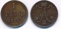 1 Penni 1883 Finnland Kursmünze,Alexander III. vorzüglich