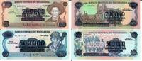 Nicaragua 200.000 auf 1000 und 500.000 auf 20 Cordobas Banknote Geldscheine 200.000 auf 1000 und 500.000 auf 20 Cordobas 2 Scheine -