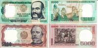 Peru 1000 5000 Soles de Oro Banknote Geldscheine 1000 (1981) und 5000 (1985) Soles de Oro unc 2 Scheine -