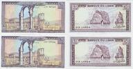 Libanon Lebanon Lübnan 10 Livres 2x folgende Nummern , Scheine -